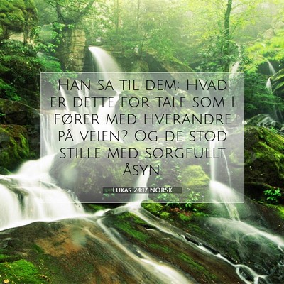 Picture 07 - Lukas 24:17 NORSK - Han sa til dem: Hvad er dette for tale som I - Bible Verse Picture