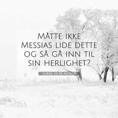Picture 07 - Lukas 24:26 NORSK - Måtte ikke Messias lide dette og så gå inn til - Bible Verse Picture