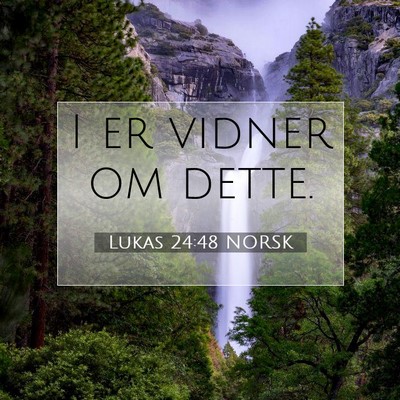 Picture 07 - Lukas 24:48 NORSK - I er vidner om - Bible Verse Picture