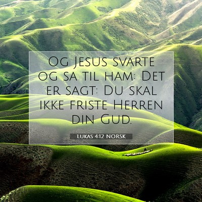 Picture 07 - Lukas 4:12 NORSK - Og Jesus svarte og sa til ham: Det er sagt: Du - Bible Verse Picture