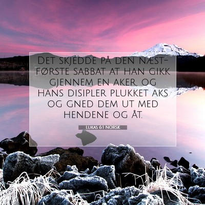 Picture 07 - Lukas 6:1 NORSK - Det skjedde på den næst-første sabbat at han - Bible Verse Picture