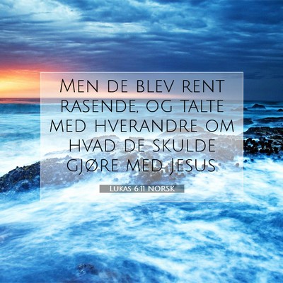 Picture 07 - Lukas 6:11 NORSK - Men de blev rent rasende, og talte med hverandre - Bible Verse Picture