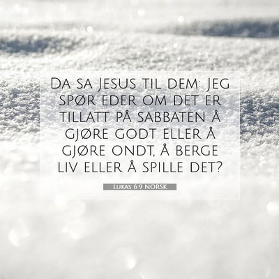 Picture 07 - Lukas 6:9 NORSK - Da sa Jesus til dem: Jeg spør eder om det er - Bible Verse Picture