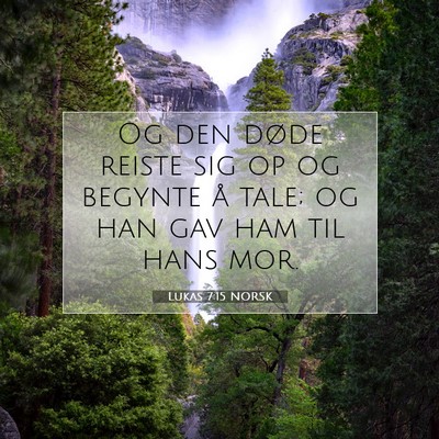 Picture 07 - Lukas 7:15 NORSK - Og den døde reiste sig op og begynte å tale; og - Bible Verse Picture