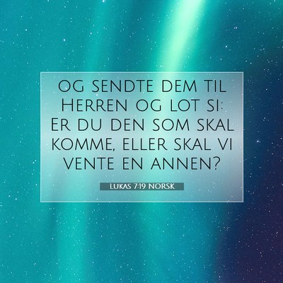 Picture 07 - Lukas 7:19 NORSK - og sendte dem til Herren og lot si: Er du den som - Bible Verse Picture
