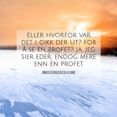 Picture 07 - Lukas 7:26 NORSK - Eller hvorfor var det I gikk der ut? for å se en - Bible Verse Picture