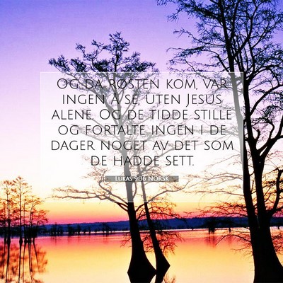 Picture 07 - Lukas 9:36 NORSK - Og da røsten kom, var ingen å se, uten Jesus - Bible Verse Picture