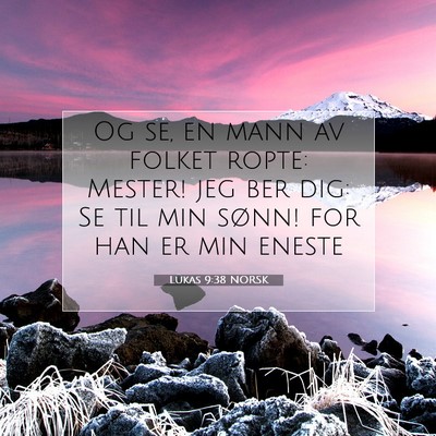Picture 07 - Lukas 9:38 NORSK - Og se, en mann av folket ropte: Mester! jeg ber - Bible Verse Picture