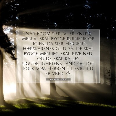 Picture 07 - Malaki 1:4 NORSK - Når Edom sier: Vi er knust, men vi skal bygge - Bible Verse Picture