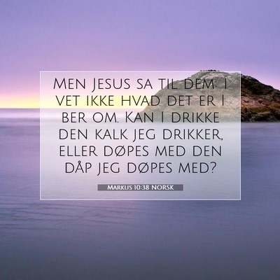 Picture 07 - Markus 10:38 NORSK - Men Jesus sa til dem: I vet ikke hvad det er I - Bible Verse Picture