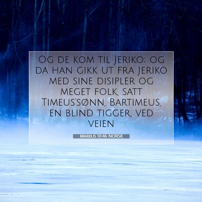 Picture 07 - Markus 10:46 NORSK - Og de kom til Jeriko; og da han gikk ut fra - Bible Verse Picture