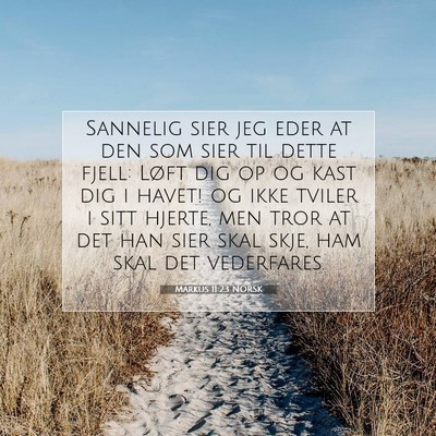 Picture 07 - Markus 11:23 NORSK - Sannelig sier jeg eder at den som sier til dette - Bible Verse Picture