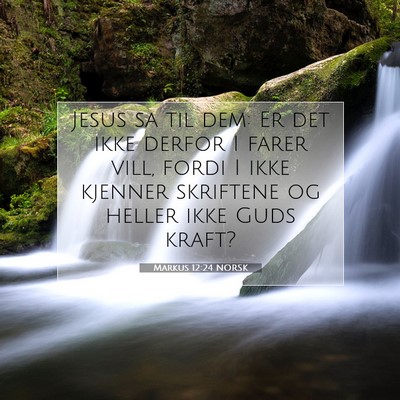 Picture 07 - Markus 12:24 NORSK - Jesus sa til dem: Er det ikke derfor I farer - Bible Verse Picture