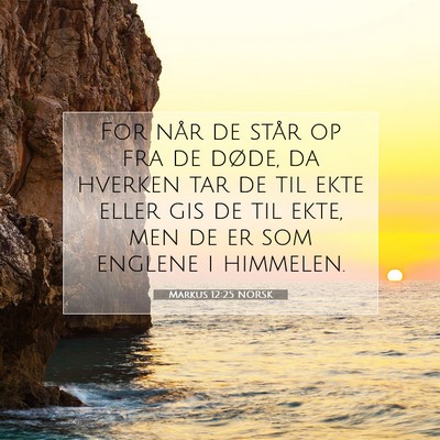 Picture 07 - Markus 12:25 NORSK - For når de står op fra de døde, da hverken tar - Bible Verse Picture