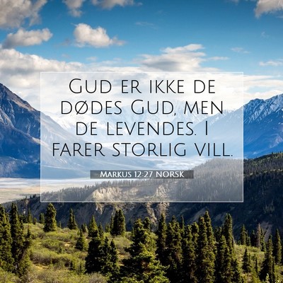 Picture 07 - Markus 12:27 NORSK - Gud er ikke de dødes Gud, men de levendes. I - Bible Verse Picture