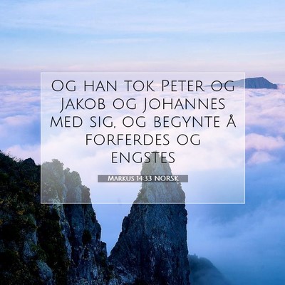Picture 07 - Markus 14:33 NORSK - Og han tok Peter og Jakob og Johannes med sig, og - Bible Verse Picture