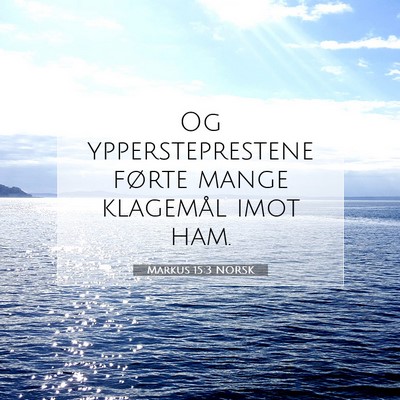 Picture 07 - Markus 15:3 NORSK - Og yppersteprestene førte mange klagemål imot - Bible Verse Picture
