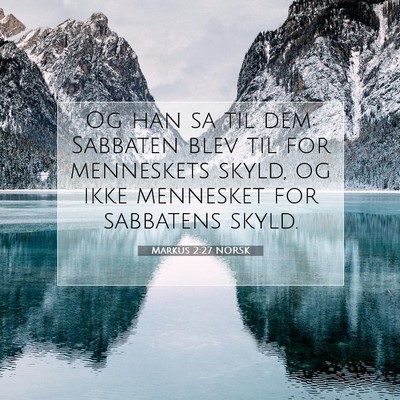 Picture 07 - Markus 2:27 NORSK - Og han sa til dem: Sabbaten blev til for - Bible Verse Picture