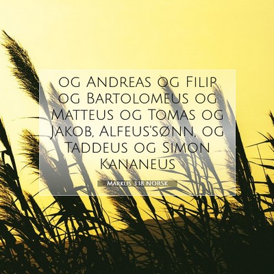 Picture 07 - Markus 3:18 NORSK - og Andreas og Filip og Bartolomeus og Matteus og - Bible Verse Picture