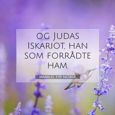 Picture 07 - Markus 3:19 NORSK - og Judas Iskariot, han som forrådte - Bible Verse Picture