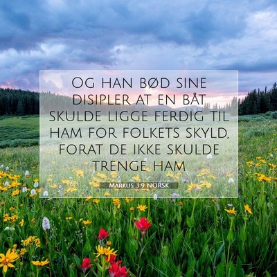 Picture 07 - Markus 3:9 NORSK - Og han bød sine disipler at en båt skulde ligge - Bible Verse Picture
