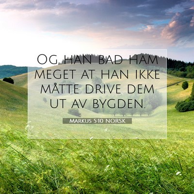 Picture 07 - Markus 5:10 NORSK - Og han bad ham meget at han ikke måtte drive dem - Bible Verse Picture
