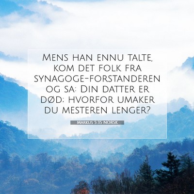 Picture 07 - Markus 5:35 NORSK - Mens han ennu talte, kom det folk fra - Bible Verse Picture