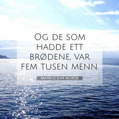 Picture 07 - Markus 6:44 NORSK - Og de som hadde ett brødene, var fem tusen - Bible Verse Picture