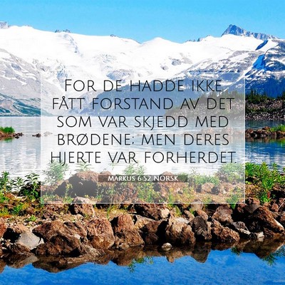 Picture 07 - Markus 6:52 NORSK - For de hadde ikke fått forstand av det som var - Bible Verse Picture