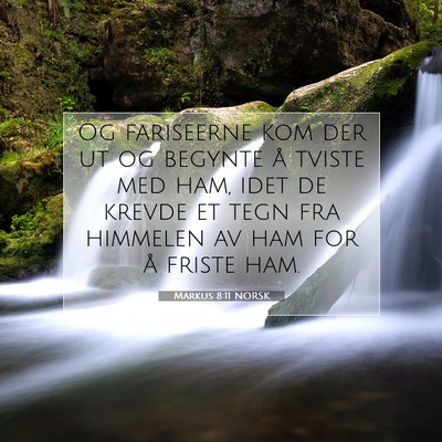 Picture 07 - Markus 8:11 NORSK - Og fariseerne kom der ut og begynte å tviste med - Bible Verse Picture