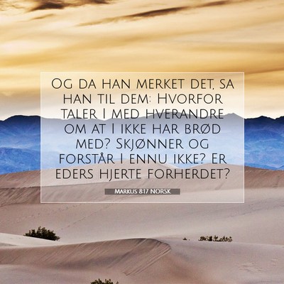 Picture 07 - Markus 8:17 NORSK - Og da han merket det, sa han til dem: Hvorfor - Bible Verse Picture