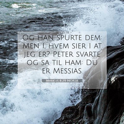 Picture 07 - Markus 8:29 NORSK - Og han spurte dem: Men I, hvem sier I at jeg er? - Bible Verse Picture