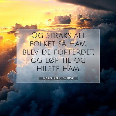 Picture 07 - Markus 9:15 NORSK - Og straks alt folket så ham, blev de forferdet, - Bible Verse Picture