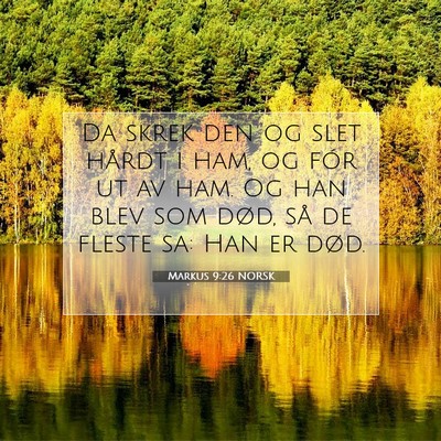 Picture 07 - Markus 9:26 NORSK - Da skrek den og slet hårdt i ham, og fór ut av - Bible Verse Picture