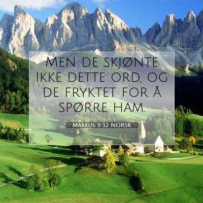Picture 07 - Markus 9:32 NORSK - Men de skjønte ikke dette ord, og de fryktet for - Bible Verse Picture