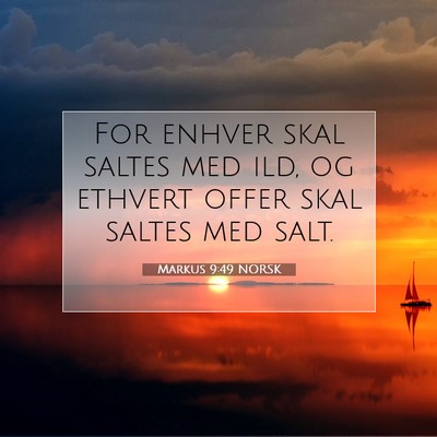Picture 07 - Markus 9:49 NORSK - For enhver skal saltes med ild, og ethvert offer - Bible Verse Picture