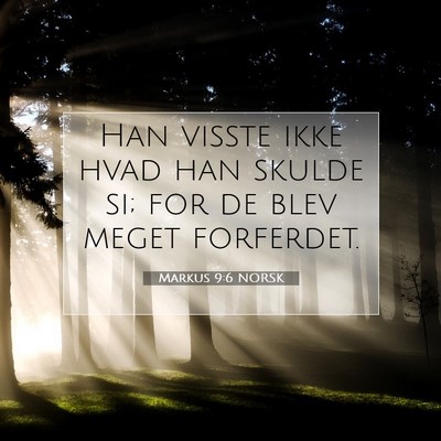 Picture 07 - Markus 9:6 NORSK - Han visste ikke hvad han skulde si; for de blev - Bible Verse Picture
