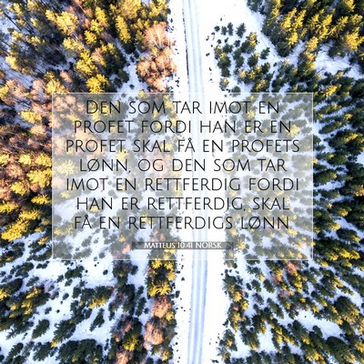Picture 07 - Matteus 10:41 NORSK - Den som tar imot en profet fordi han er en - Bible Verse Picture