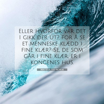 Picture 07 - Matteus 11:8 NORSK - Eller hvorfor var det I gikk der ut? for å se et - Bible Verse Picture