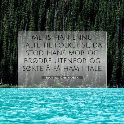 Picture 07 - Matteus 12:46 NORSK - Mens han ennu talte til folket, se, da stod hans - Bible Verse Picture