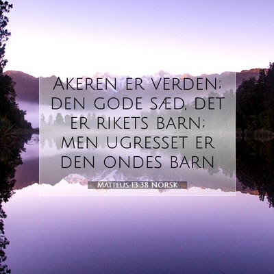 Picture 07 - Matteus 13:38 NORSK - Akeren er verden; den gode sæd, det er rikets - Bible Verse Picture