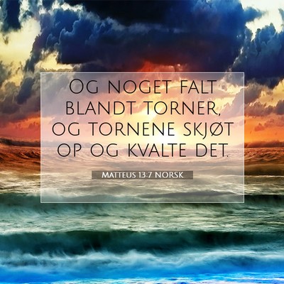Picture 07 - Matteus 13:7 NORSK - Og noget falt blandt torner, og tornene skjøt op - Bible Verse Picture