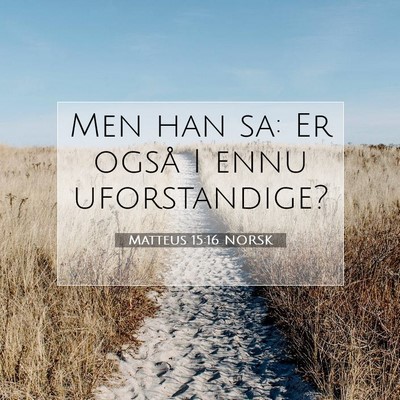 Picture 07 - Matteus 15:16 NORSK - Men han sa: Er også I ennu - Bible Verse Picture