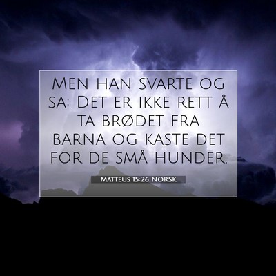 Picture 07 - Matteus 15:26 NORSK - Men han svarte og sa: Det er ikke rett å ta - Bible Verse Picture