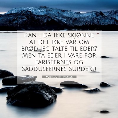Picture 07 - Matteus 16:11 NORSK - Kan I da ikke skjønne at det ikke var om brød - Bible Verse Picture
