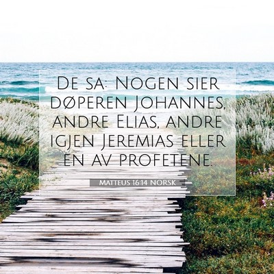Picture 07 - Matteus 16:14 NORSK - De sa: Nogen sier døperen Johannes, andre Elias, - Bible Verse Picture
