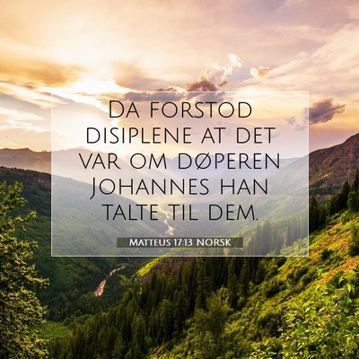 Picture 07 - Matteus 17:13 NORSK - Da forstod disiplene at det var om døperen - Bible Verse Picture