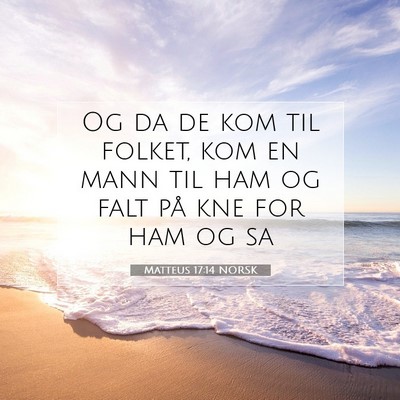 Picture 07 - Matteus 17:14 NORSK - Og da de kom til folket, kom en mann til ham og - Bible Verse Picture