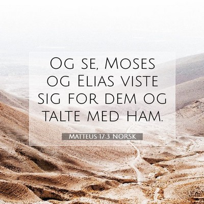 Picture 07 - Matteus 17:3 NORSK - Og se, Moses og Elias viste sig for dem og talte - Bible Verse Picture
