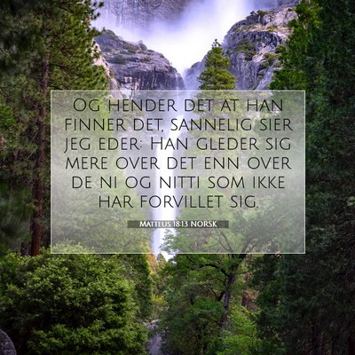 Picture 07 - Matteus 18:13 NORSK - Og hender det at han finner det, sannelig sier - Bible Verse Picture